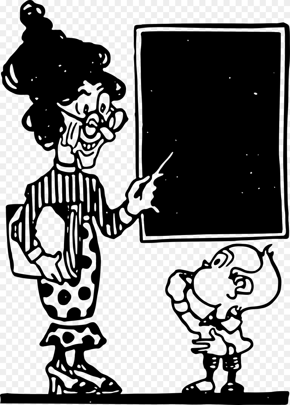 Teacher And Child Clip Arts Teacher And Pupil Clipart Black And White, Gray Png Image