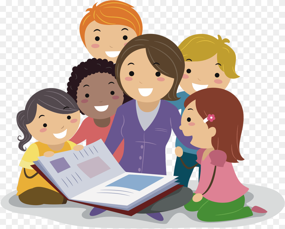 Teacher And Class Clipart, Person, Reading, Book, People Png