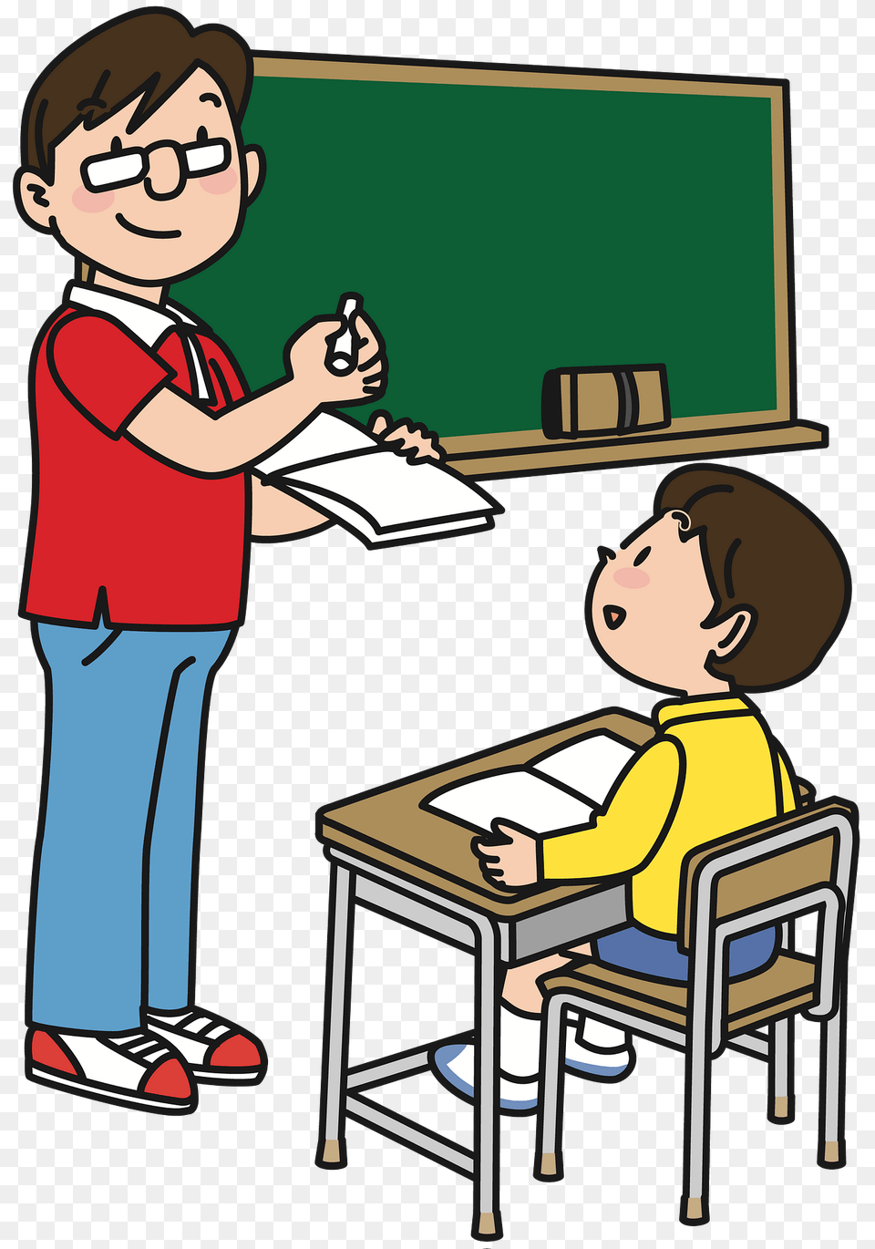 Teacher And Student Clipart, Person, Architecture, Building, School Png