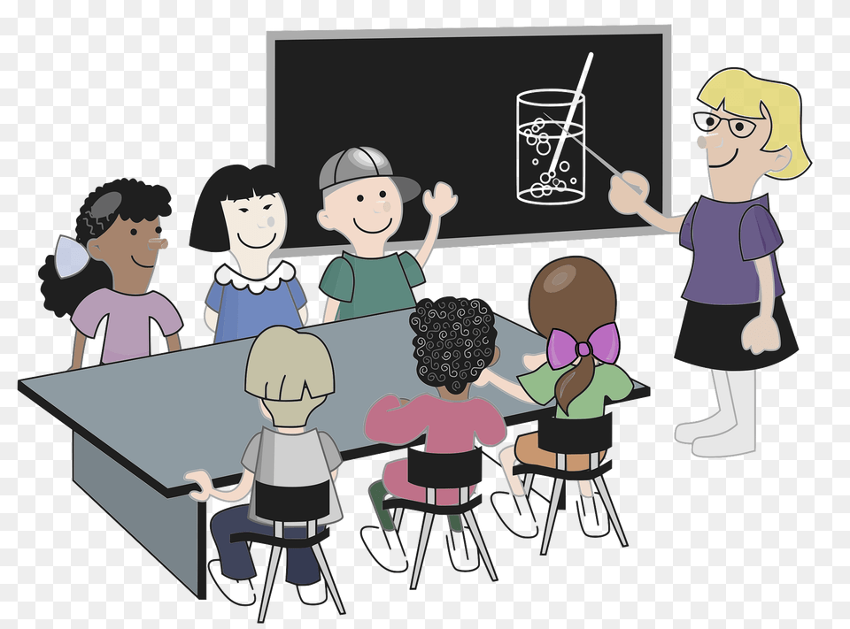 Teacher And Students In A Classroom Clipart, Person, Baby, Face, Head Free Png Download