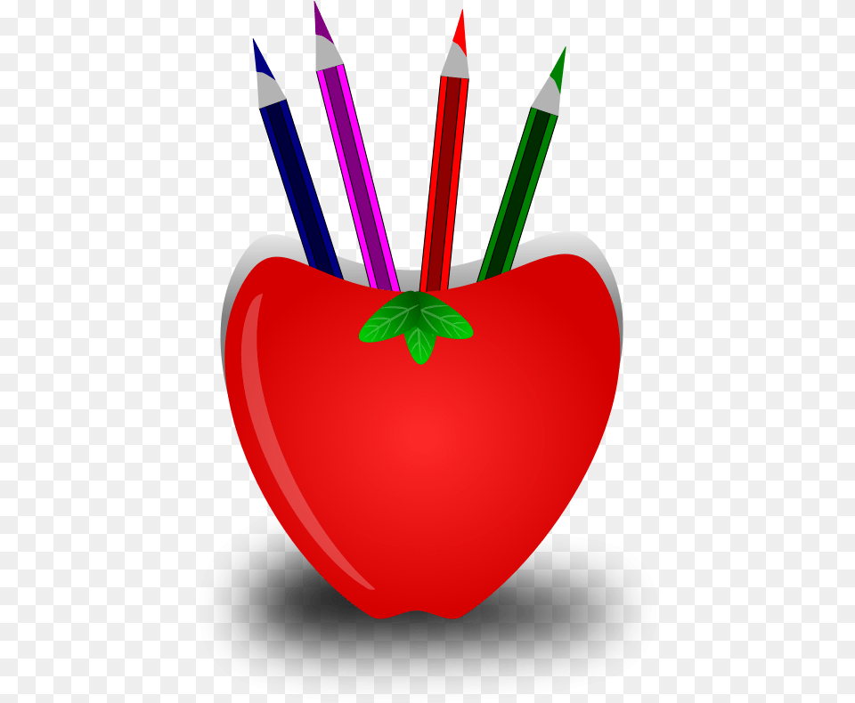 Teacher Apple And Pencil Pencil Stand Clipart Free Transparent Png