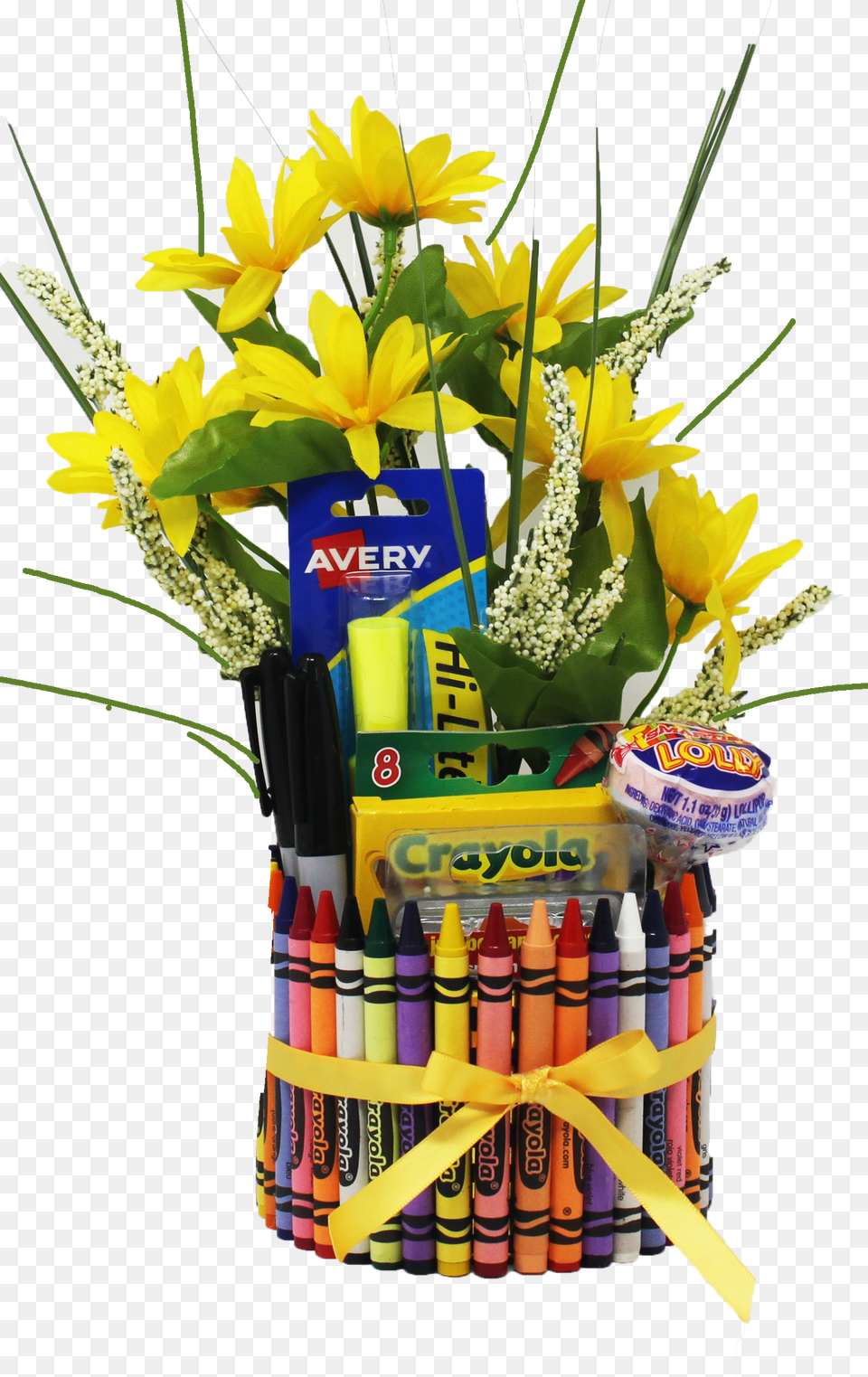 Teacher Appreciation Gift In Hand Made Crayon Vase, Flower, Flower Arrangement, Flower Bouquet, Plant Free Png