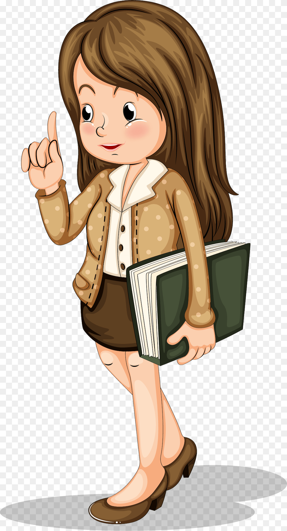 Teacher Cartoon Illustration People Teacher Cartoon, Person, Reading, Book, Comics Png Image