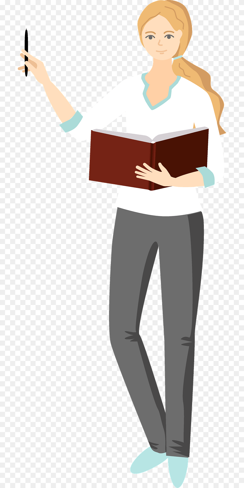 Teacher Clipart, Reading, Person, Clothing, Pants Free Png Download