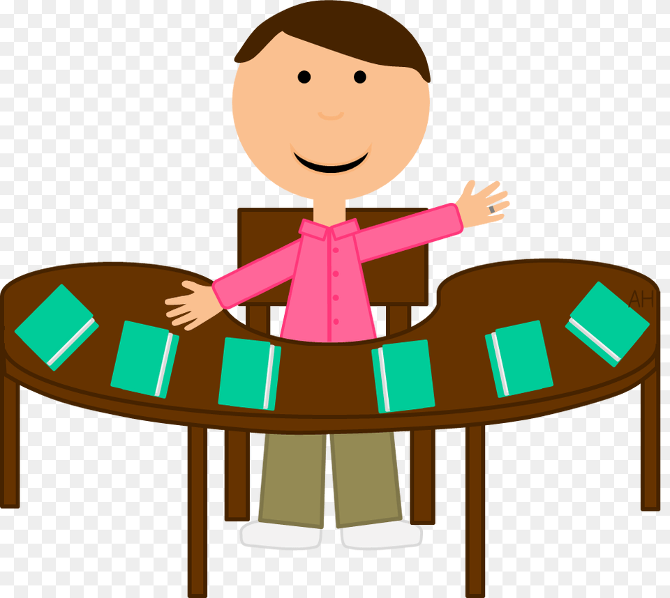 Teacher Clipart, Table, Furniture, Desk, Person Png