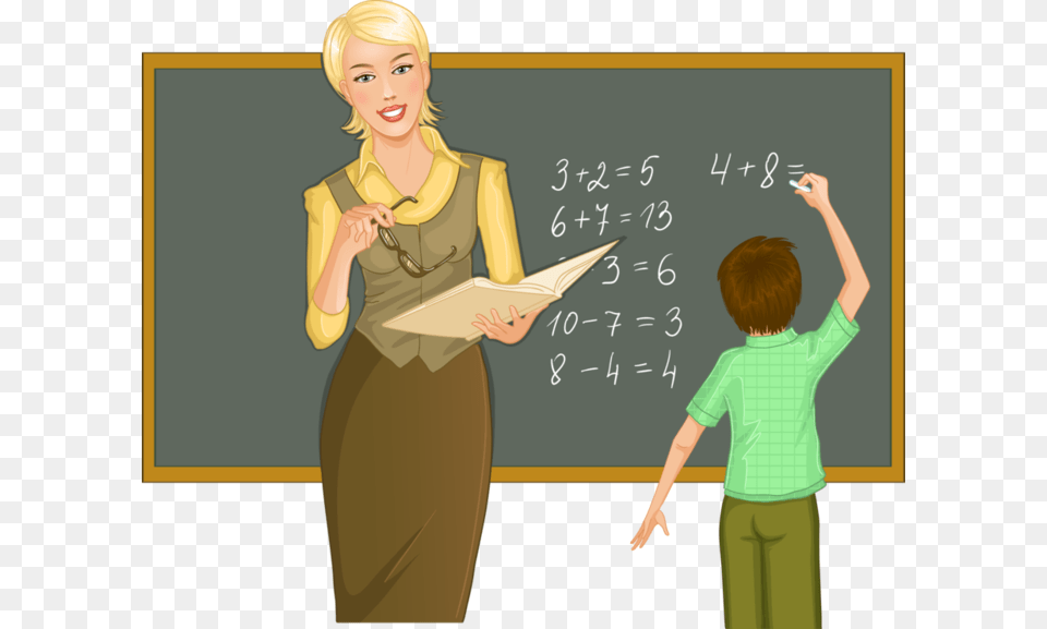 Teacher Download With Background Teacher With A Student, Adult, Person, Woman, Female Free Transparent Png