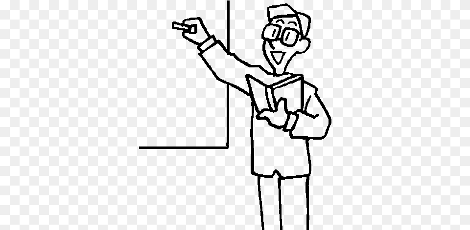 Teacher Drawing On Board, Gray Png