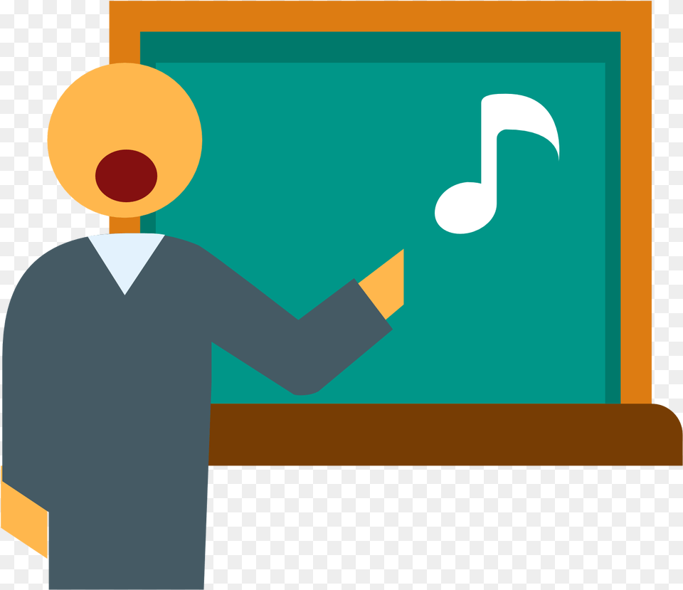 Teacher In Music Lesson Clipart Music Teacher Icon, Blackboard, People, Person Png Image