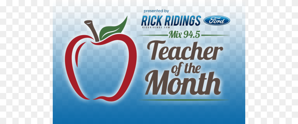 Teacher Of The Month Award Teacher, Apple, Food, Fruit, Plant Png Image