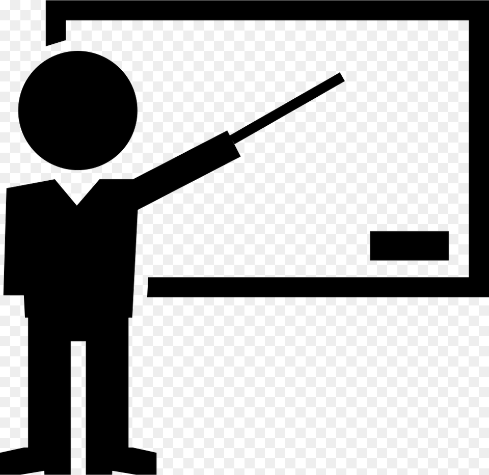 Teacher Pointing Blackboard Icon People, Person, Silhouette, Stencil Free Png Download