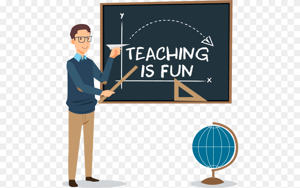 Teacher Pointing To Chalkboard, Adult, Male, Man, Person Png Image