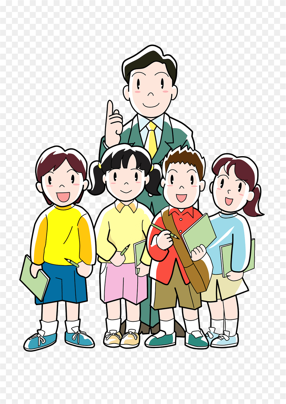 Teacher Students Clipart, Baby, Person, Book, Publication Png Image