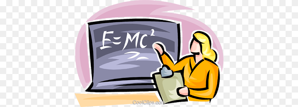 Teacher Teaching Science Royalty Free Vector Clip Art Illustration, Clothing, Coat, Blackboard, Person Png Image