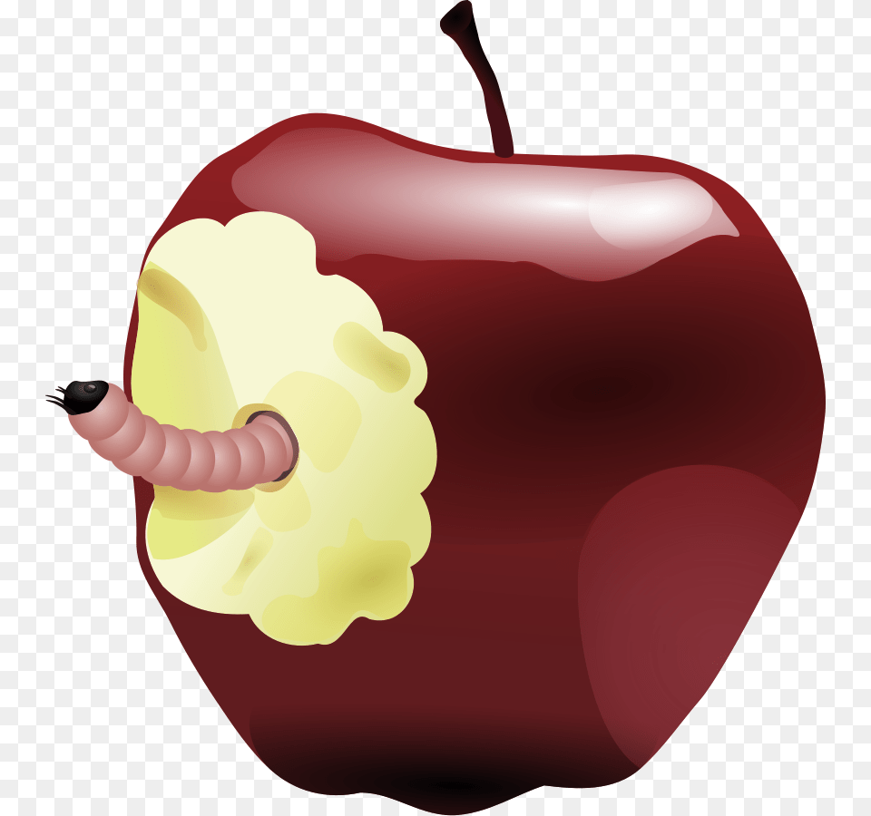 Teachers Apple Caterpillar In Apple, Food, Fruit, Plant, Produce Free Png