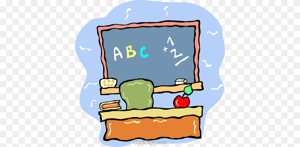 Teachers Desk Royalty Vector Clip Art Illustration, Blackboard Png Image