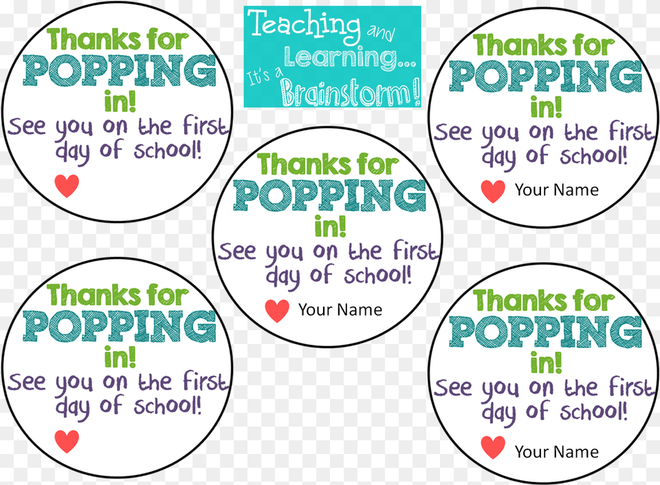 Teaching Amp Learningit S A Brainstorm Open House Treat Circle, Sticker, Text Png Image