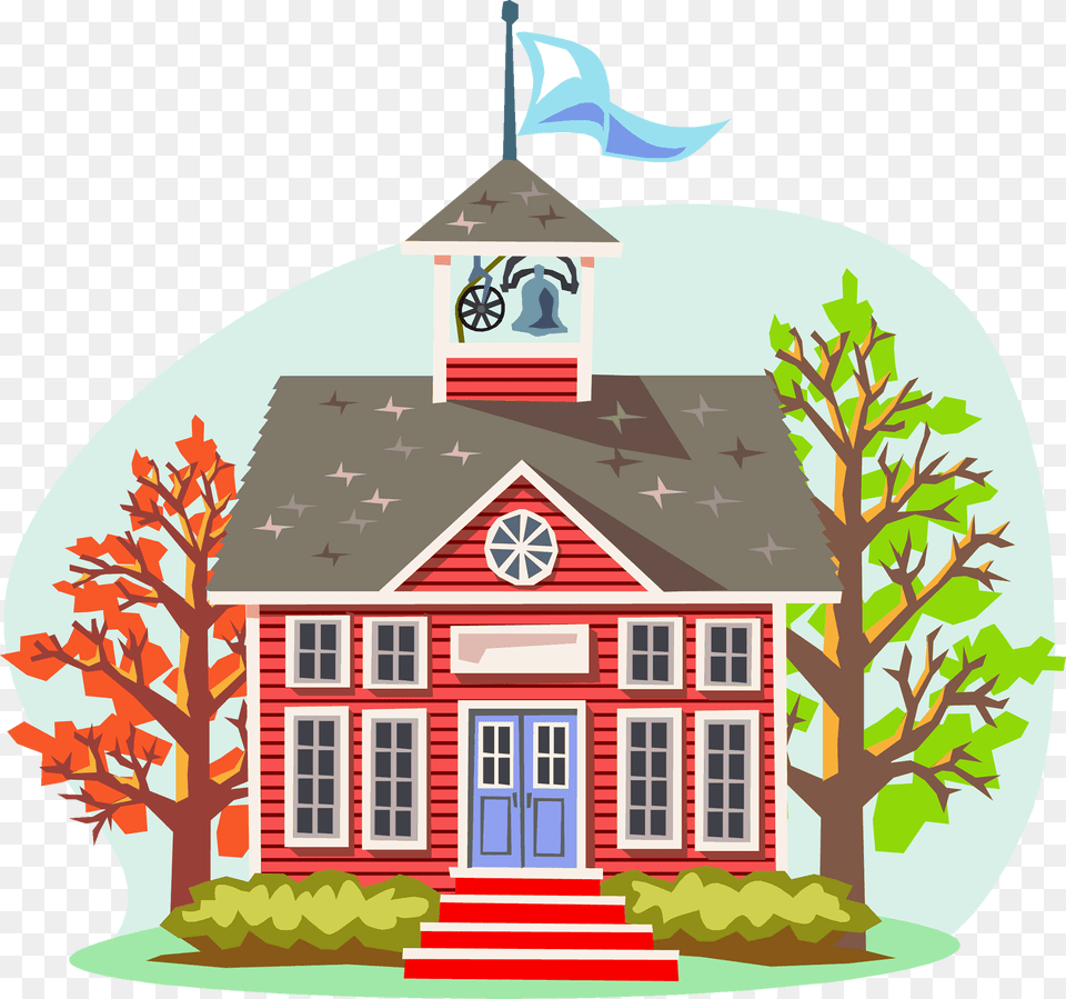Teaching To Change The Cartoon Pictures Of Schools, Architecture, Building, Clock Tower, Tower Free Png Download