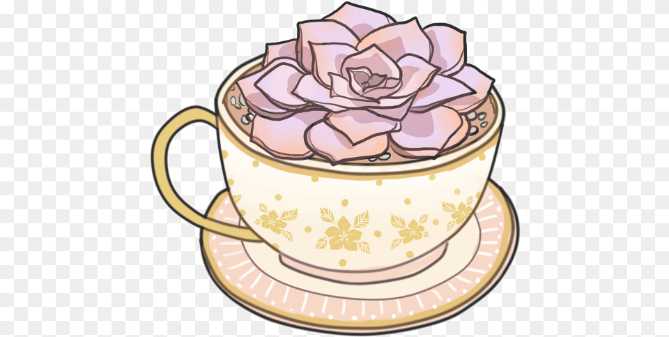 Teacup Drawing Aesthetic Tea Cup Transparent Gif, Saucer Free Png Download