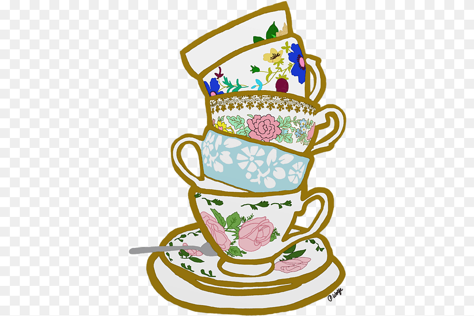 Teacup Drawing Clip Art Stack Of Tea Cups Clipart, Saucer, Cup, Wedding Cake, Wedding Png