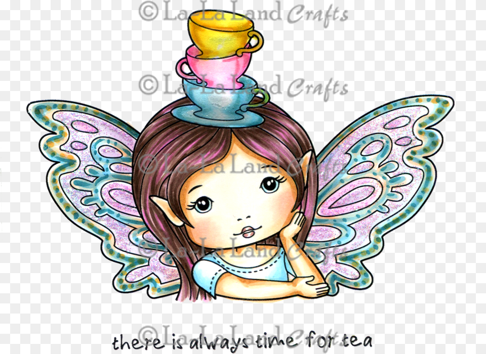 Teacup Faerie Molli Rubber Stamp Fairy, Baby, Person, Face, Head Free Png