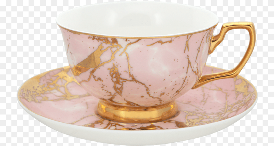 Teacup Rose Quartz Cup, Saucer Png
