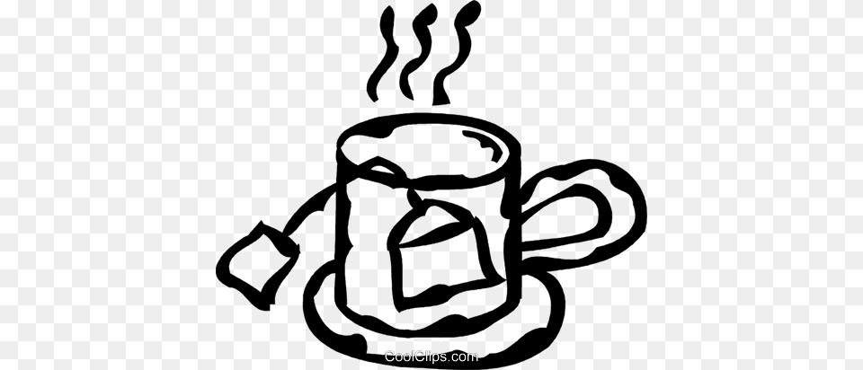 Teacup Royalty Vector Clip Art Illustration, Cup, Bag, Beverage, Coffee Free Transparent Png