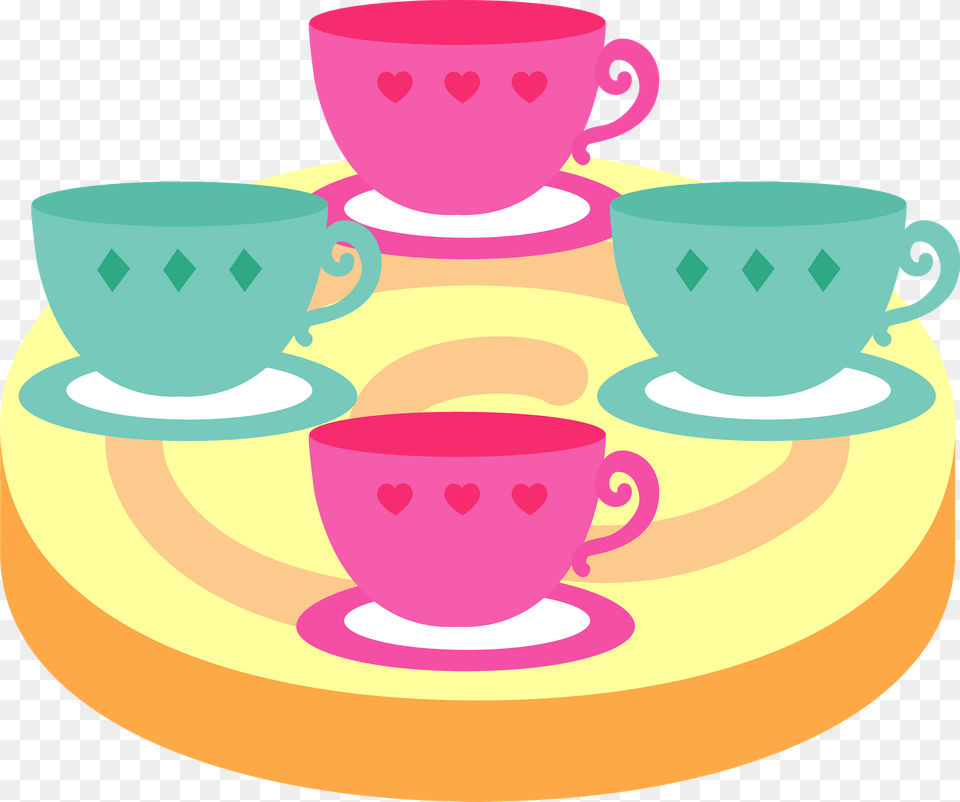 Teacups Amusement Ride Clipart, Cup, Saucer, Beverage, Coffee Png