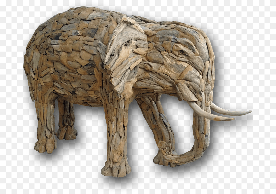 Teak Root Elephant Sculpture, Wood, Animal, Mammal, Wildlife Free Transparent Png