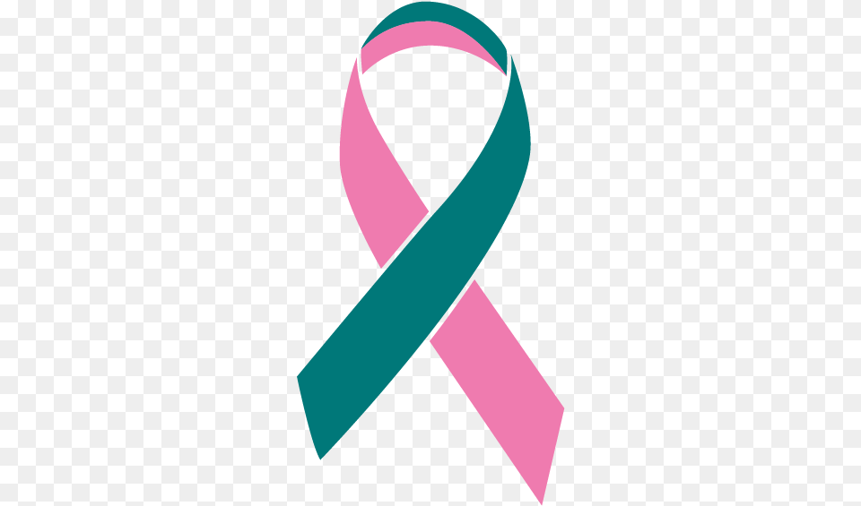 Teal And Pink Colored Gynecological Cancer Ribbon Pancreatic Cancer Ribbon, Accessories, Belt, Person Free Png
