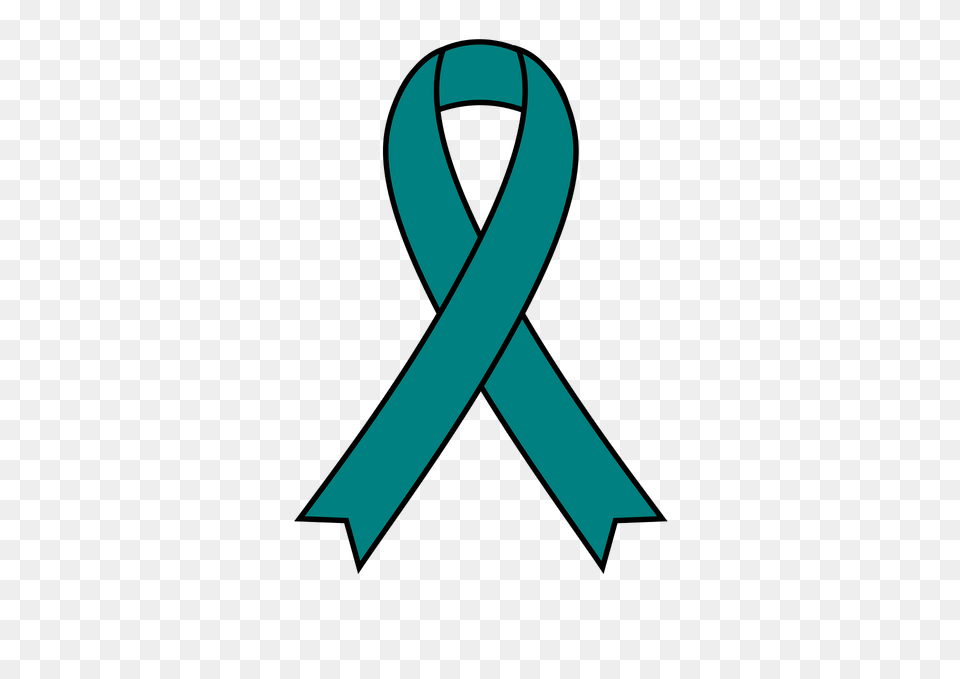 Teal Awareness Ribbon Icon With Outline Clipart, Alphabet, Ampersand, Symbol, Text Free Png Download