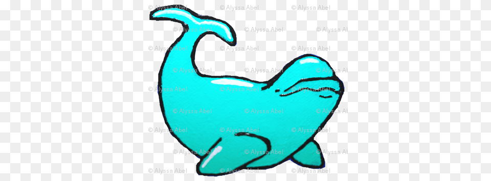 Teal Beluga Whales Fabric, Animal, Sea Life, Mammal, Whale Free Transparent Png