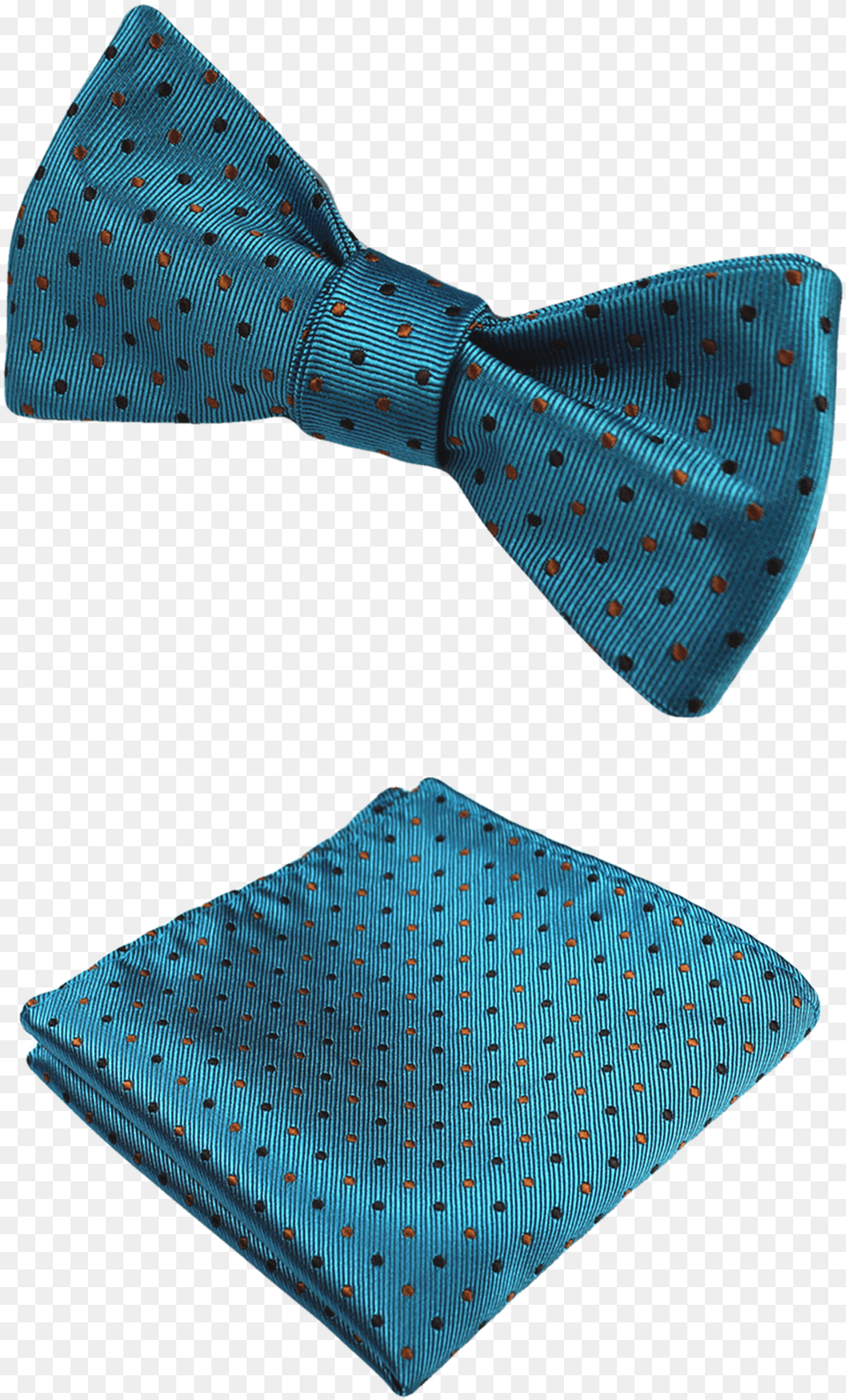 Teal Black Amp Gold Bow Tie And Pocket Square Polka Dot, Accessories, Formal Wear, Necktie, Bow Tie Free Png Download
