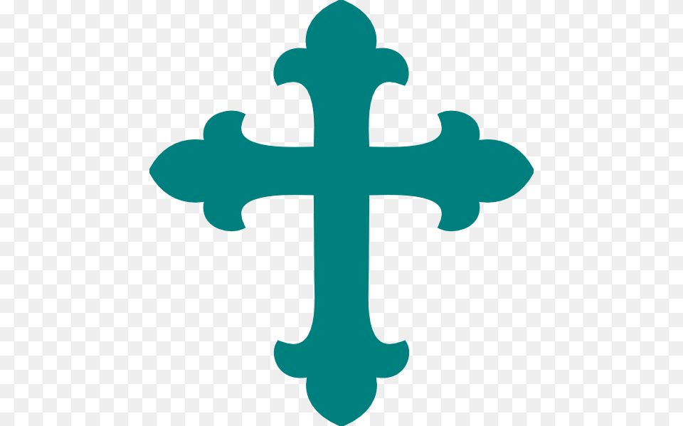 Teal Cross Clip Art At Clker Clipart Baptism Cross, Electronics, Hardware, Symbol Png Image