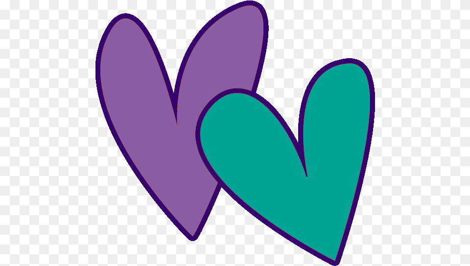 Teal Double Heart Clipart Wikiclipart Hearts Clipart No Background, Purple Free Png