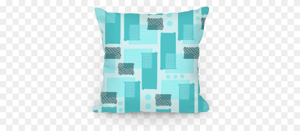 Teal Geometric Pattern Pillow Cushion, Home Decor Png Image
