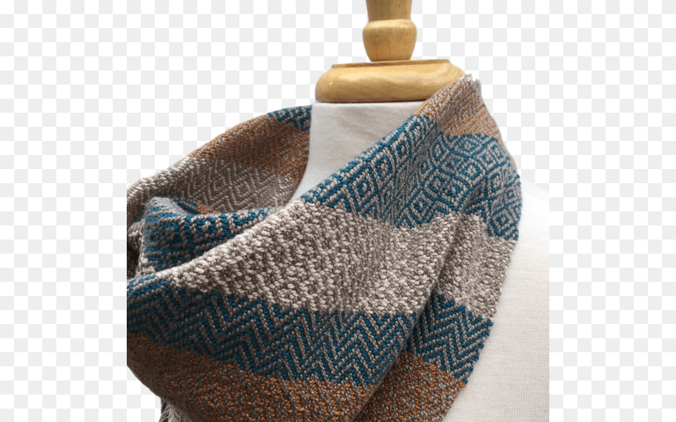 Teal Gold And Cream Woven Bandana Scarf K Scarf, Clothing, Stole Free Png Download