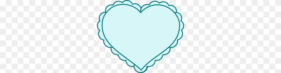 Teal Heart With Lace Outline Clip Art Free Png