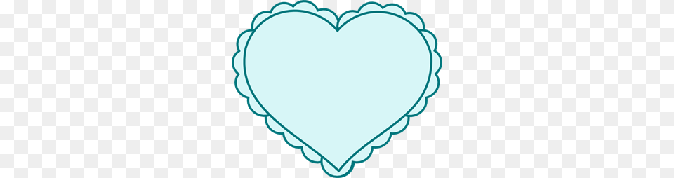 Teal Heart With Lace Outline Clip Art For Web Free Transparent Png