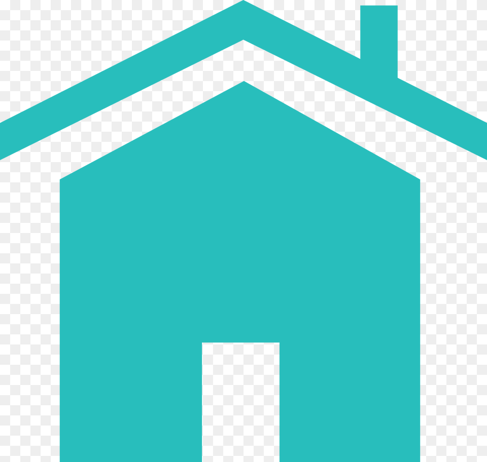 Teal House Icon, Architecture, Building, Outdoors, Shelter Free Png Download