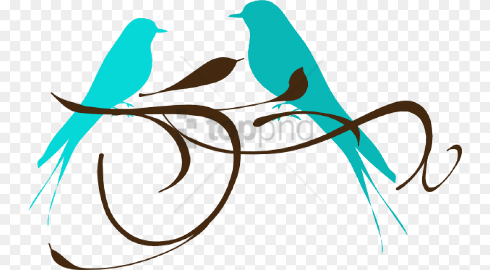 Teal Love Birds Image With Transparent Fall Birds Clip Art, Animal, Bird, Jay Free Png Download