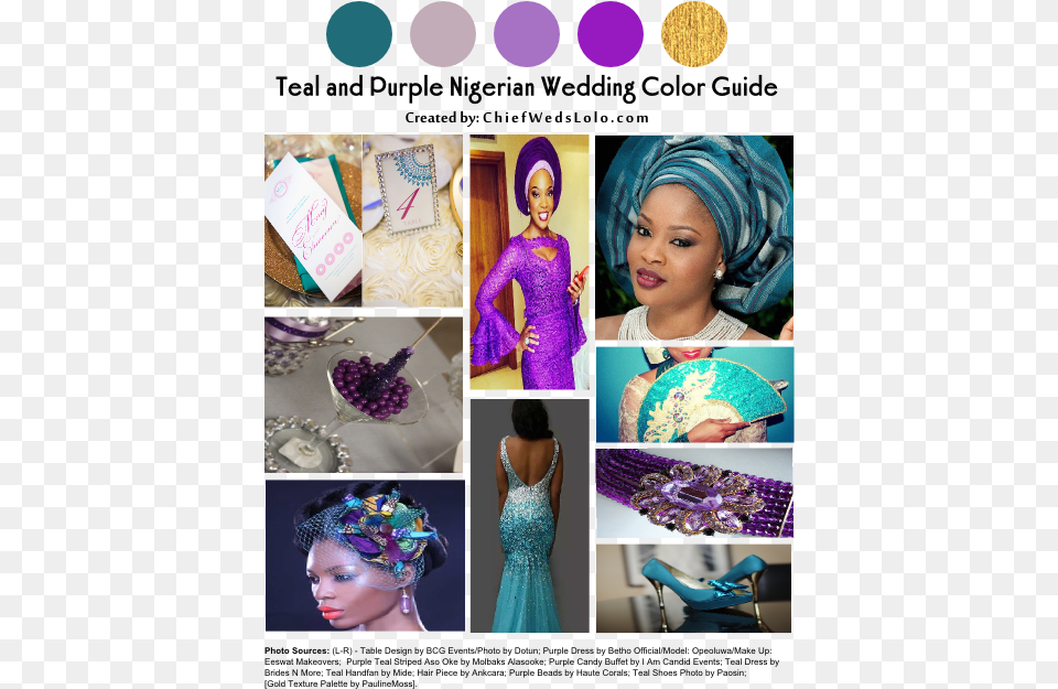 Teal Purple Nigerian Wedding Color Board Girl, Person, Adult, Woman, Female Free Png