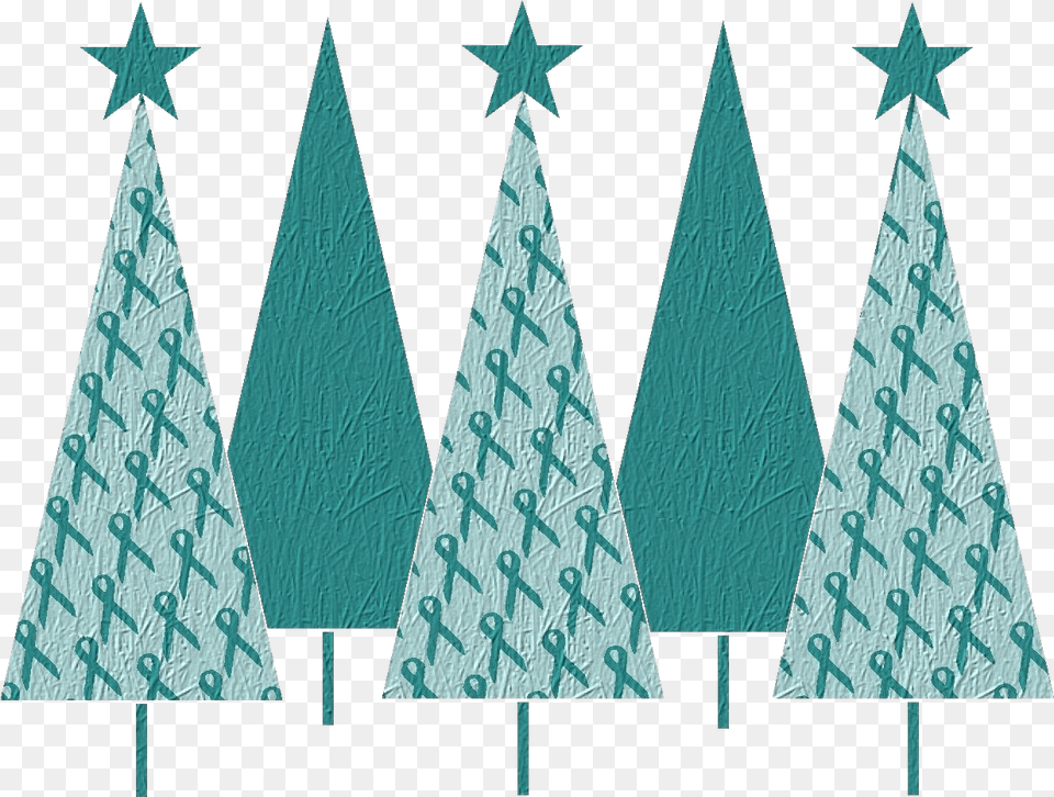 Teal Ribbon Christmas Trees Teal Ribbon Christmas Tree, Triangle Free Png