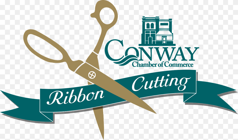 Teal Ribbon Cutting, Scissors, Blade, Shears, Weapon Png Image