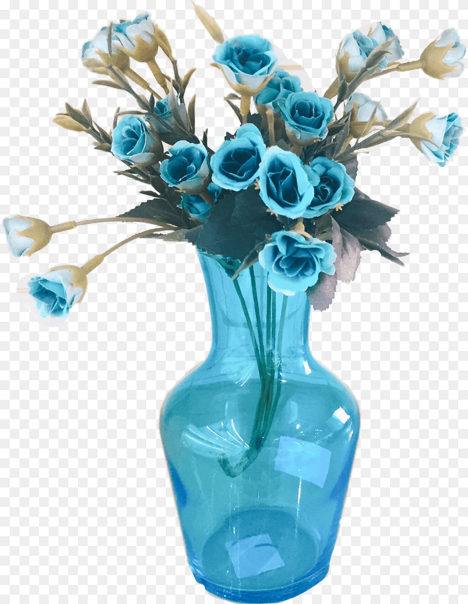 Teal Turquoise Glass Vase Flowers Decor Roses Bouquet, Flower, Flower Arrangement, Flower Bouquet, Jar Free Png