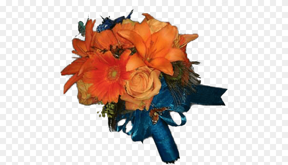 Teal U0026 Orange Clutch Bouquet, Art, Flower, Flower Arrangement, Flower Bouquet Free Transparent Png
