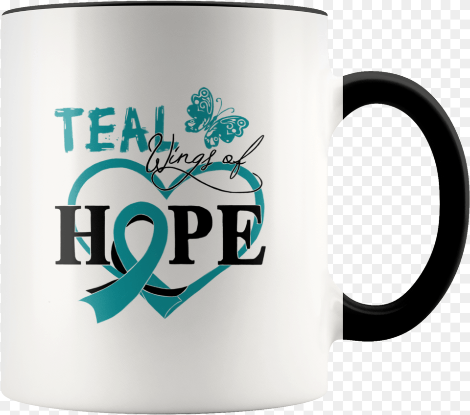 Teal Wings Of Hope Birthday Mug Gift Ideas, Cup, Beverage, Coffee, Coffee Cup Png Image