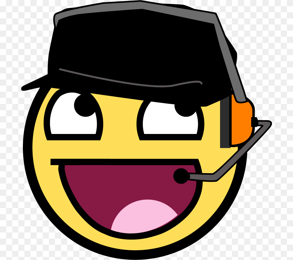 Team Fortress 2 Smiley Clip Art Awesome Face Scout, Helmet, Device, Grass, Lawn Free Png Download