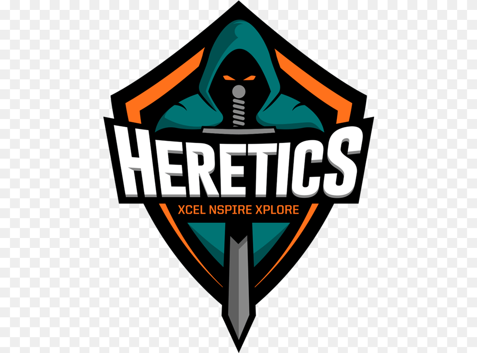 Team Heretics, Clothing, Hood, Logo, Face Free Png