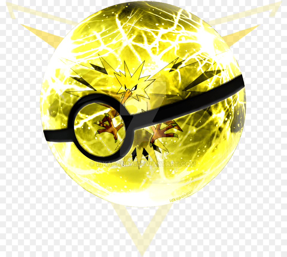 Team Instinct From Pokemon Go By Idkapanda Zapdos Pokeball, Sphere, Astronomy, Moon, Nature Free Transparent Png