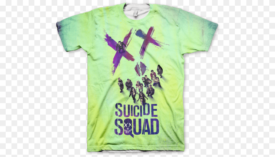 Team Suicide Squad Tee Shirt Active Shirt, Clothing, T-shirt, Purple, Person Png